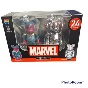 Medicom Marvel Avengers Vision vs Ultron Bearbrick Keychain Pack